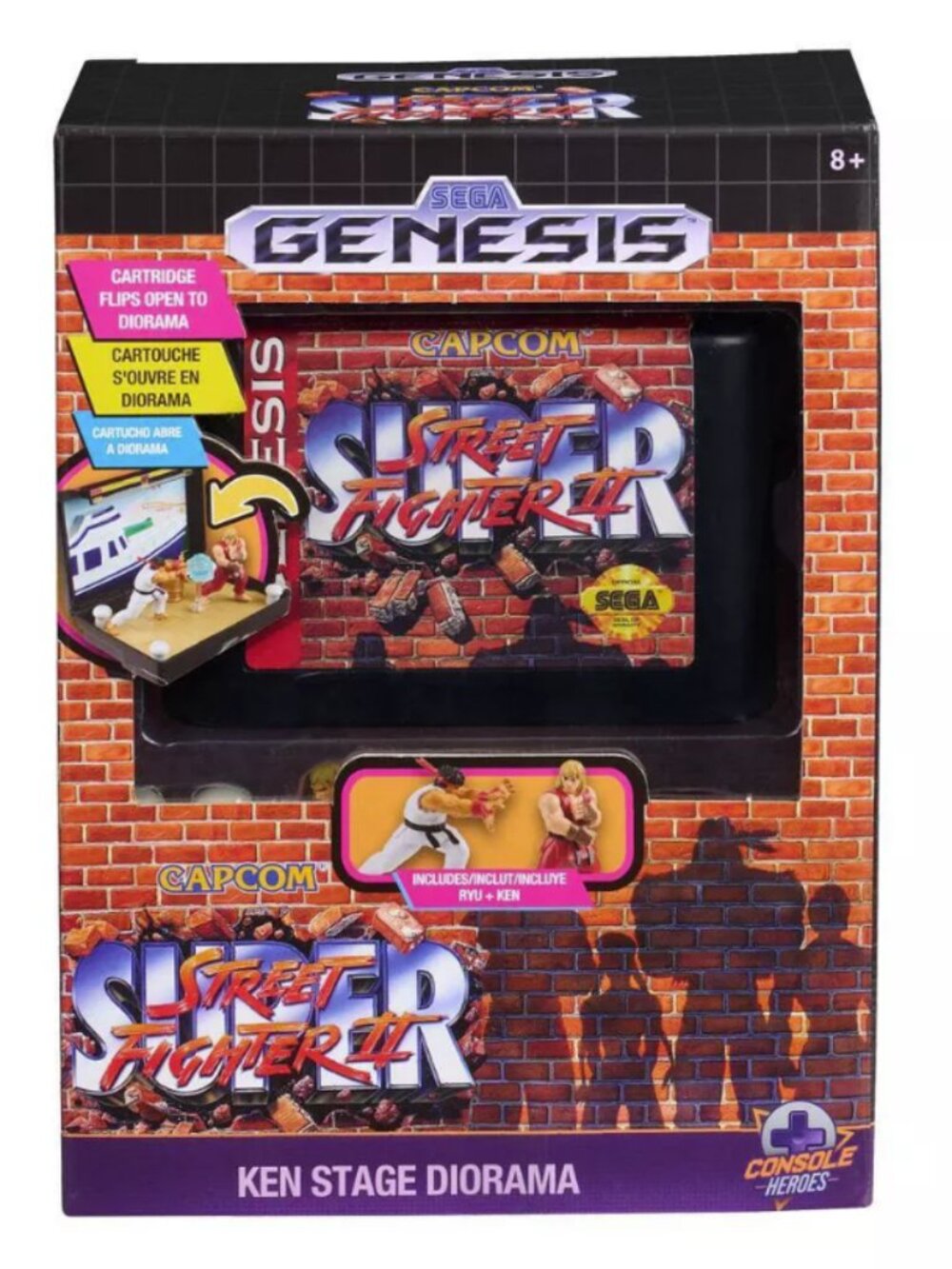 Console Heroes Sega Genesis Street Fighter II Cartridge Diorama Playset